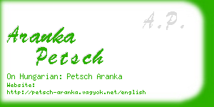 aranka petsch business card